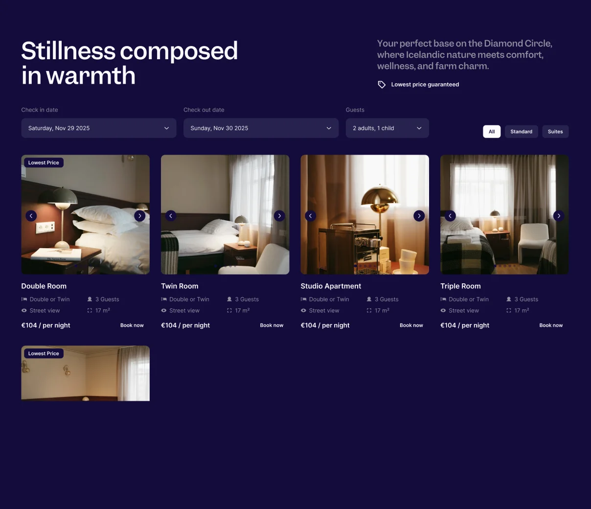 Booking widget matched to a hotel's own brand